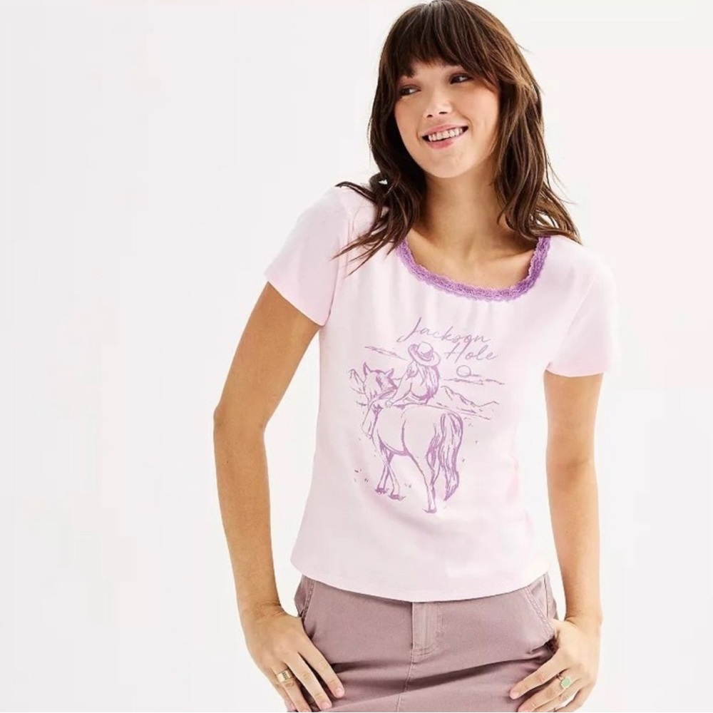 Jackson Hole Graphic Tee in Pink and Purple